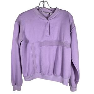 Rare Vtg 80s 90s Goolagong Purple Henley Sweatshirt Pullover Womens L Taiwan HTF